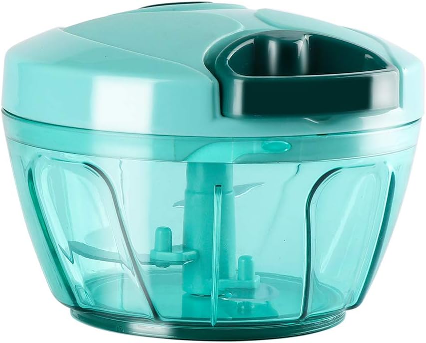 Cambom Manual Food Chopper, Hand String Vegetable Cutter for Onions, BPA Free, 550ml Blue