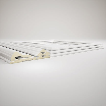 94 1/2"L (Adjustable 108"H to 132"H) Ashford Square Panel Stacked Wall Wainscot Paneling Kit