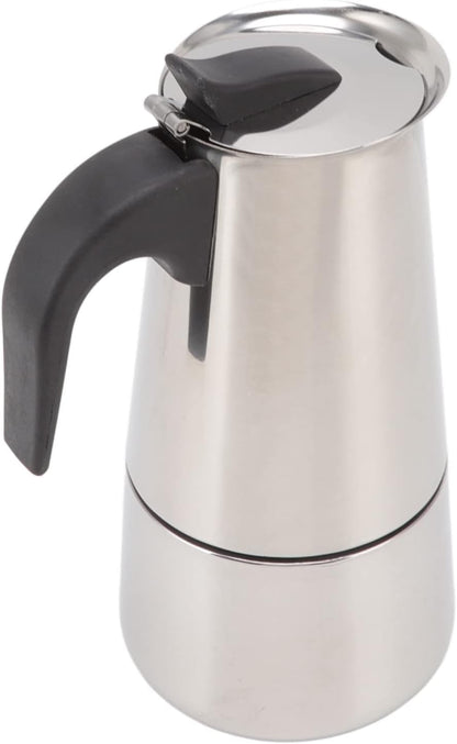 YOUTHINK Portable Electric Coffee Maker, Food Grade Stainless Steel Moka Pot for Home & Outdoor (100ml)
