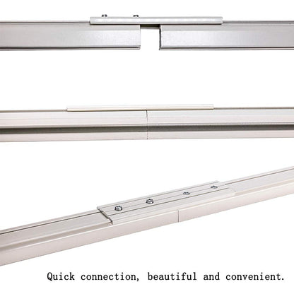 6ft-24ft Upgraded Aluminum Curtain Track, Ceiling or Wall mount, Curtain Rail System with 90 Degree Corner Bends, Windows and Room Divider Ceiling Track set with Runners and Hooks(White)
