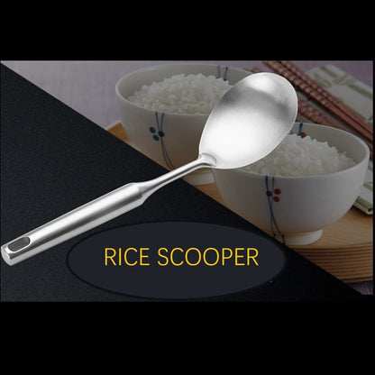 A · HOUSEWARE Rice Scooper Spoon Stainless Steel Paddle Serving Spatula Ladle Cooking Utensil for Restaurant and Home Kitchen Heat Proof Handle Durable 11.6 Inches