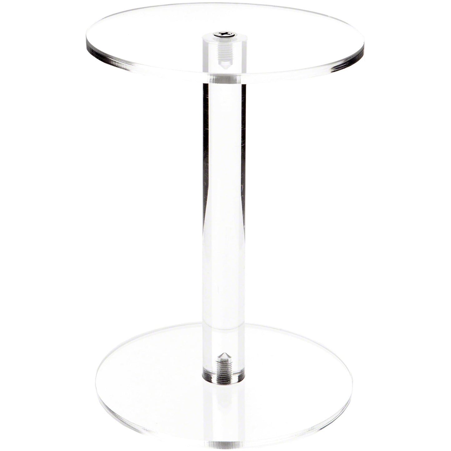 Plymor Clear Acrylic Round Barbell Pedestal Display Riser, 8" H x 6" D (1/4" thick)