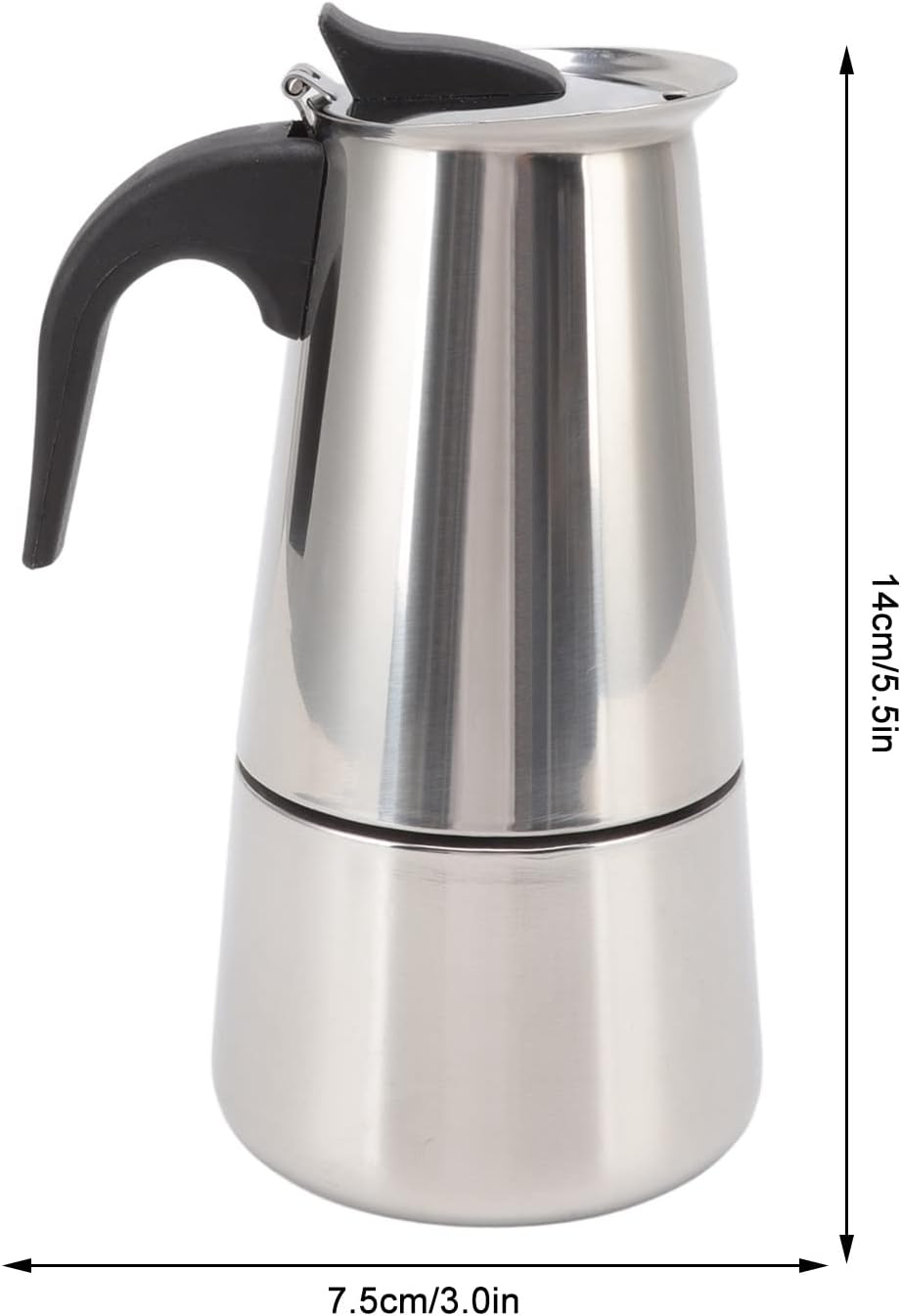 YOUTHINK Portable Electric Coffee Maker, Food Grade Stainless Steel Moka Pot for Home & Outdoor (100ml)
