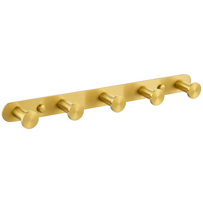 Angle Simple Towel Hook Rack Brushed Dark Gold, SUS304 Stainless Steel Bathroom Hook Rail 5 Hooks, Utility Kitchen Towel Holder, Wall Mount