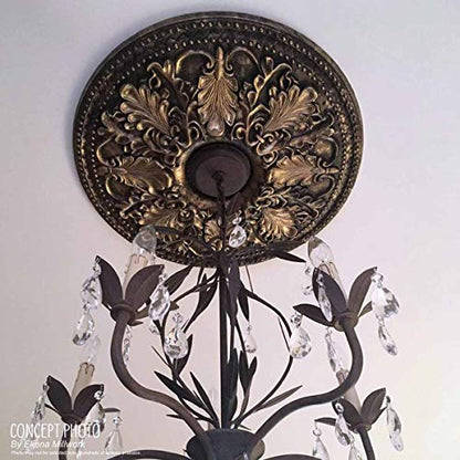 Ekena Millwork CM13OR2 13 1/4"OD x 6 5/8"ID x 1 1/8"P Orrington Ceiling Medallion, Fits Canopies up to 6-5/8", 2 Piece