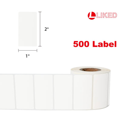 L LIKED 500 Stickers 1" x 2" White Dissolvable Food Labels for Containers -500 Labels/Roll