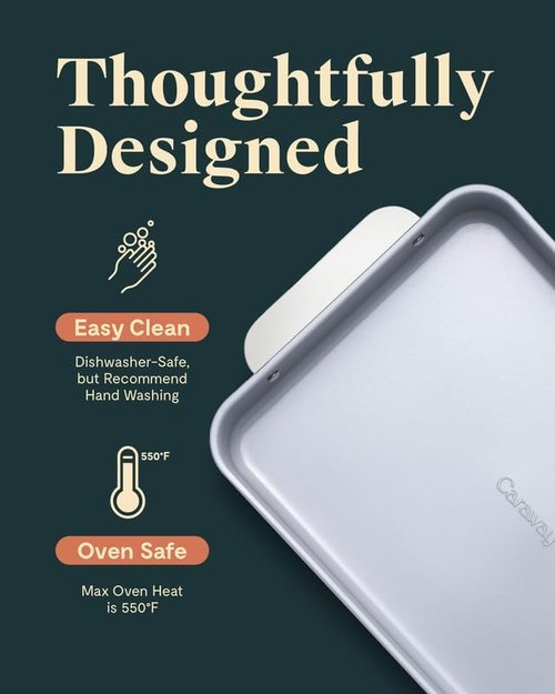 Caraway Non-Stick Ceramic 9”x13” Rectangle Pan - Naturally Slick & Non-Toxic - Perfect for Brownies & Lasagnas - Perracotta