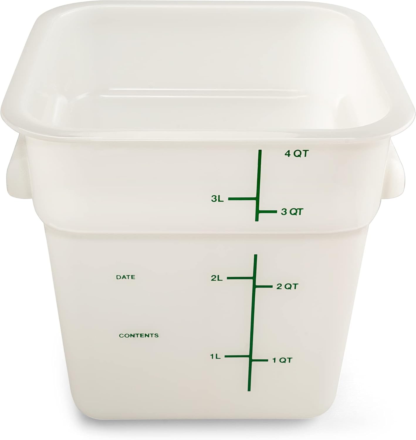 Carlisle FoodService Products Square Food Storage Container 4 Quarts White (Pack of 6) for Catering Buffets Restaurants