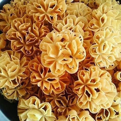 Dok Jok Brass Mold Thai Dessert Maker, Medium Rosette Lotus Flower Cookie Mold with Handle, 3.14 Inch Diameter