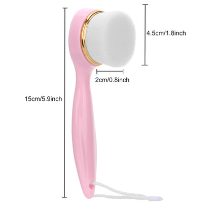 2 Pack Soft Bristle Facial Cleansing Brush for Deep Pore Cleaning, Face Exfoliating Scrub Brush for Face Cleansing Skincare Massaging (Pink and Jade White)