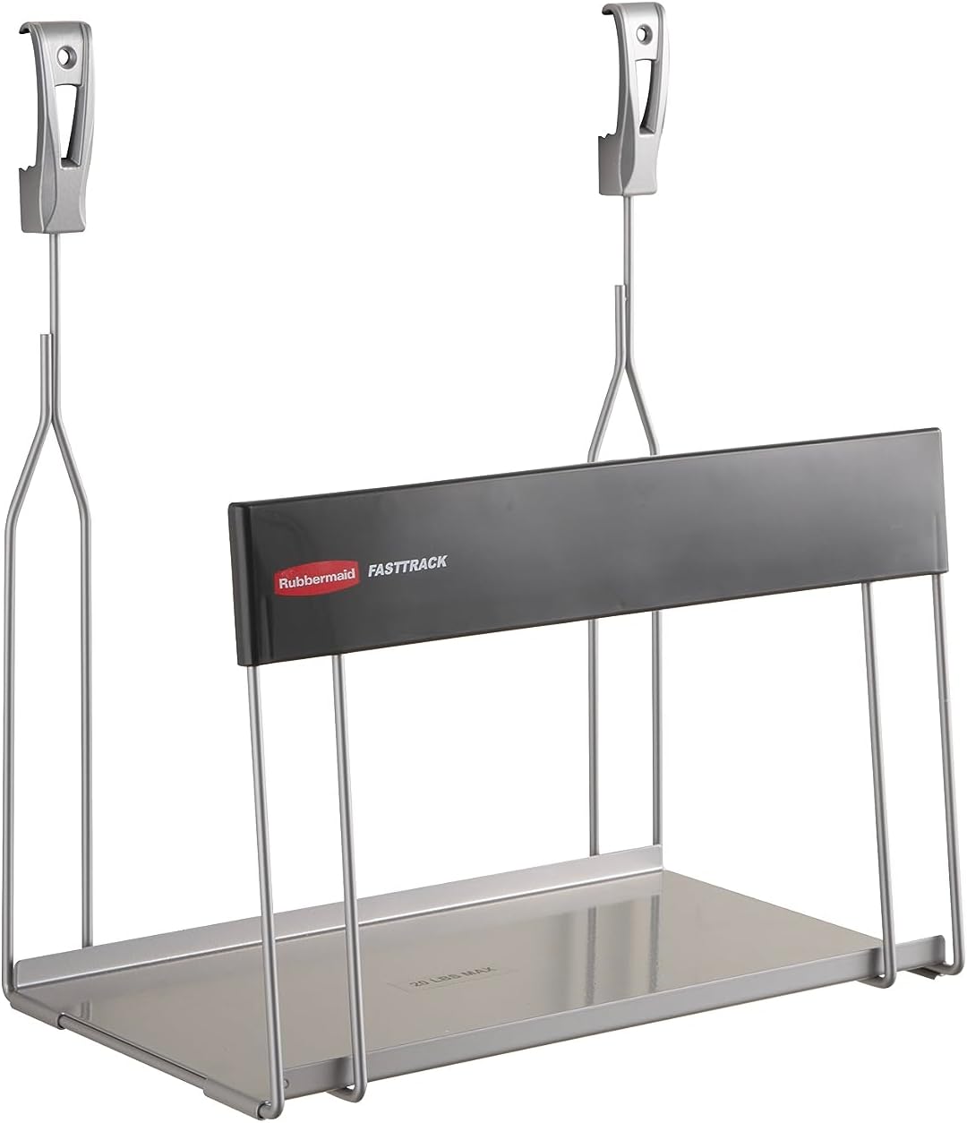 Rubbermaid Garage FastTrack Wall Mounted Recycling Holder, Recycled Cardboard System Holds up to 20 Pounds, Satin Nickel