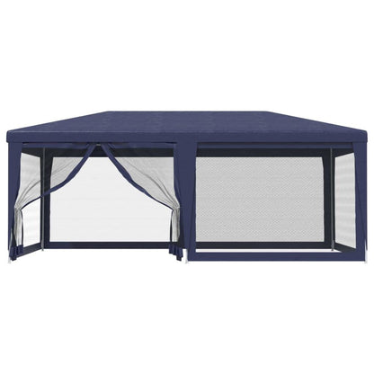 Party Tent, Blue 19.7'x13.1' HDPE, Waterproof UV Proof Outdoor Gazebo with 6 Mesh Sidewalls, Iron Frame for Events, Weddings, and Parties Outdoor Structures