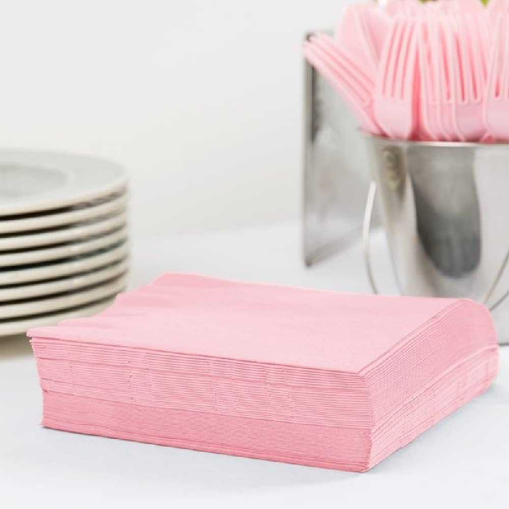 Creative Converting 240 Count Celebrations Lunch Paper Napkins - Classic Pink