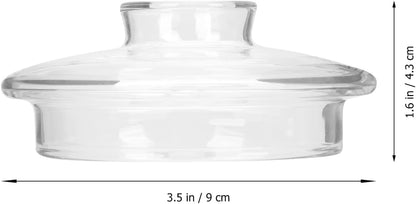 Cabilock 2pcs Replacement Glass Lid for Tea Kettle, Transparent Beverage Dispenser Lid, Household Tea Cup Covers