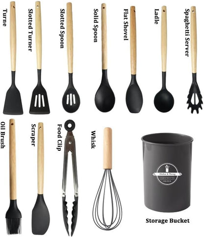 Infinite Kitchen Utensils Set, Silicone Cooking Utensils for Nonstick Cookware, Heat Resistant 392°F, Dishwasher Safe
