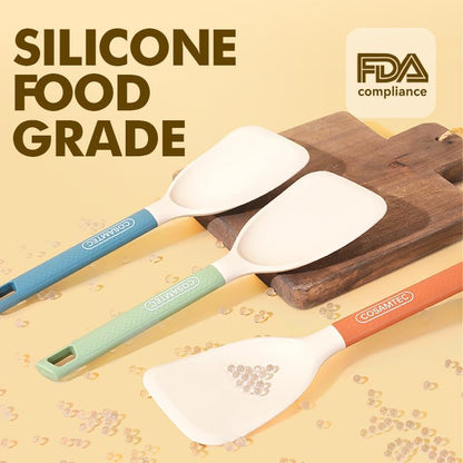 Silicone Mini Spatula with Stainless Steel Inner Core, Flexible Beveled Turner, Heat Resistant Cooking Utensils
