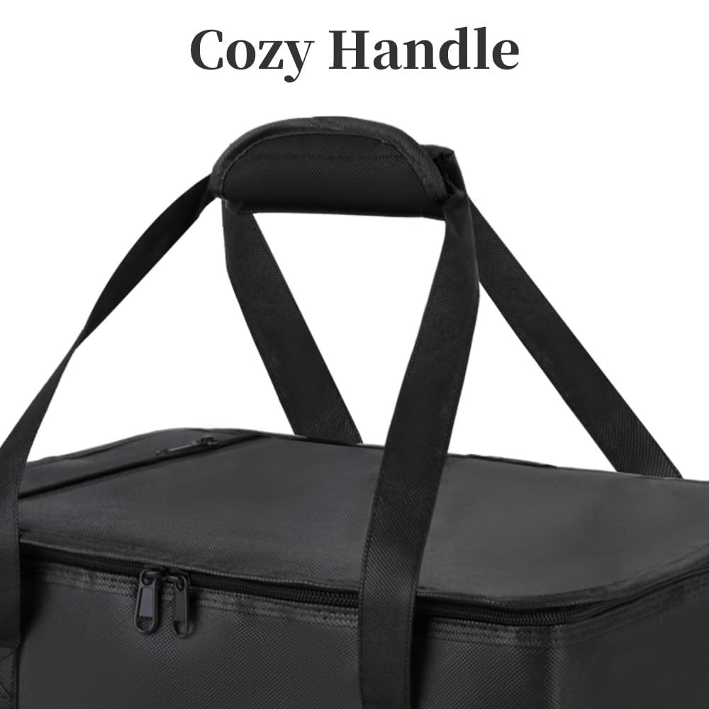 Bodaon Insulated Casserole Carrier Bag, Fits 9x13 and 11x15 Inch Baking Dish with Lid, Casserole Carriers for Hot or Cold Food for Transport, Thermal Lasagna Potluck Warmer Travel Tote, Black