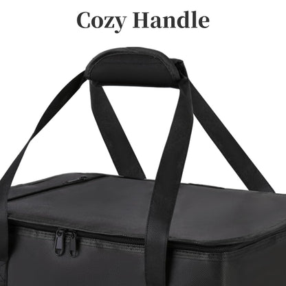 Bodaon Insulated Casserole Carrier Bag, Fits 9x13 and 11x15 Inch Baking Dish with Lid, Casserole Carriers for Hot or Cold Food for Transport, Thermal Lasagna Potluck Warmer Travel Tote, Black