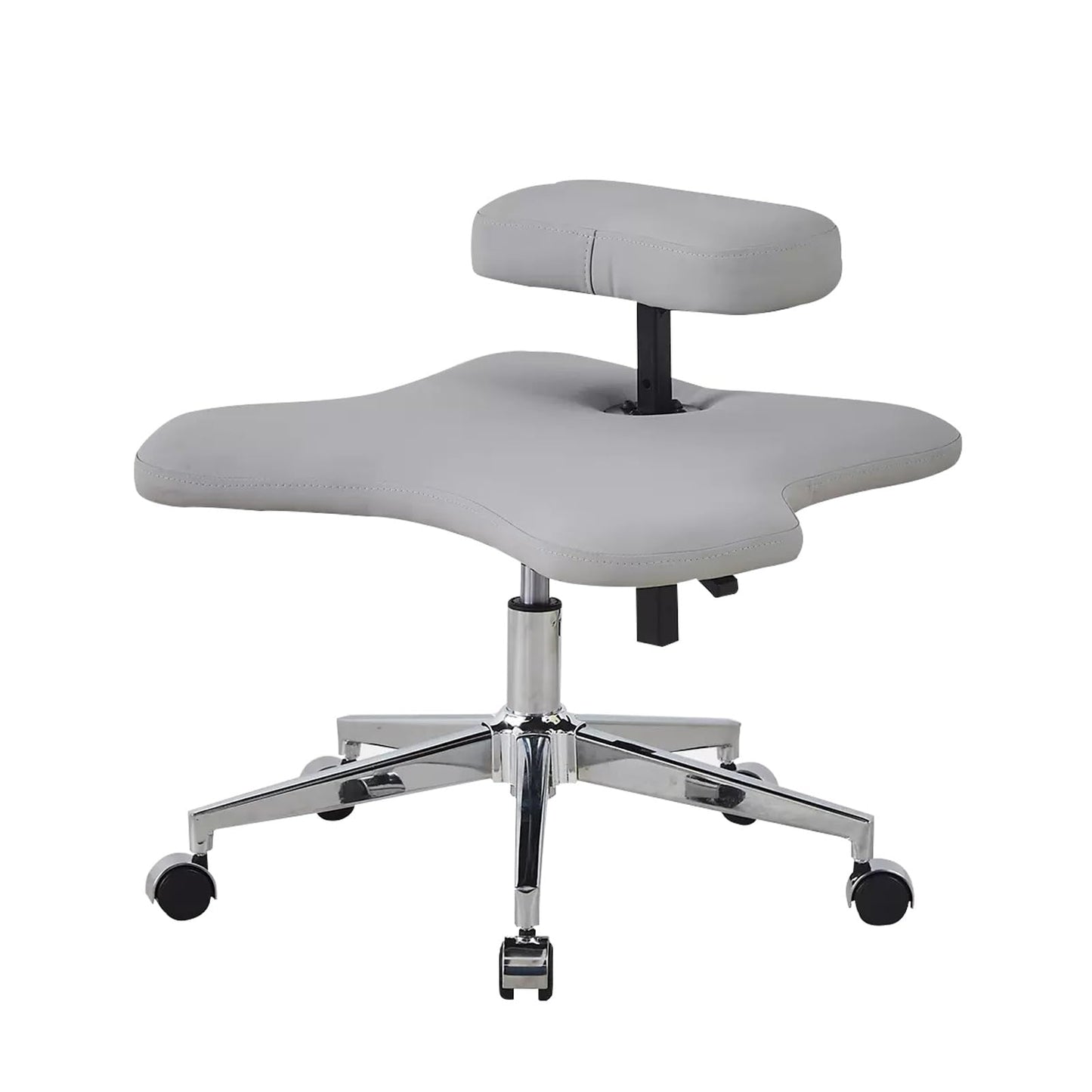 GenSDH Cross Legged Office Chair Meditation Kneeling Chair, Ergonomic Seat, Height Adjustable 2 Cushions Orthopedic Chairs, Five Pronged with Caster Support,Gr-Electroplated Legs