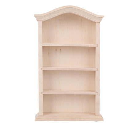 KooingTech Mini Bookshelf, Dollhouse Bookshelf for Mini Books, 1:12 Miniature Bookshelf of Miniature Dollhouse Furniture, Wooden Doll House Book Shelf, Dollhouse Bookcase Wood Color (1)