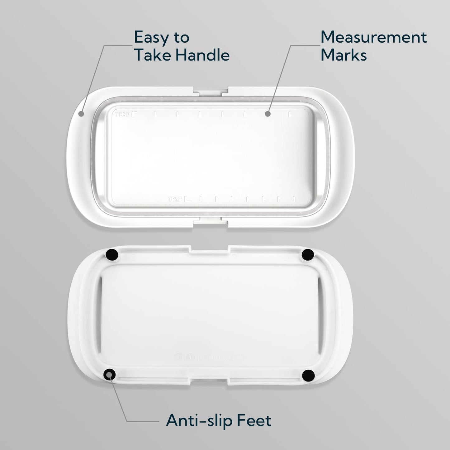 KITCHENDAO Large One-handed Butter Dish with Lid for Countertop, Airtight Butter Holder with One Press to Open/Close Secure Latching Buckle for East Coast/West Coast/European/Kerrygold Butter(White)