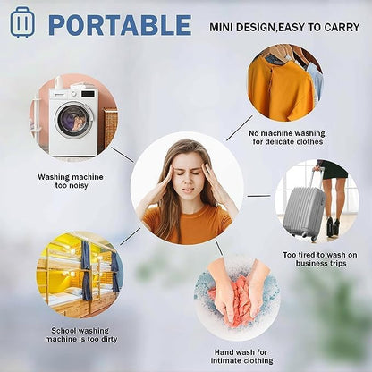 AYNEFY Ultrasonic Washing Machine, USB Powered Portable Turbine Washer for Traveling Camping Home College Dormitory