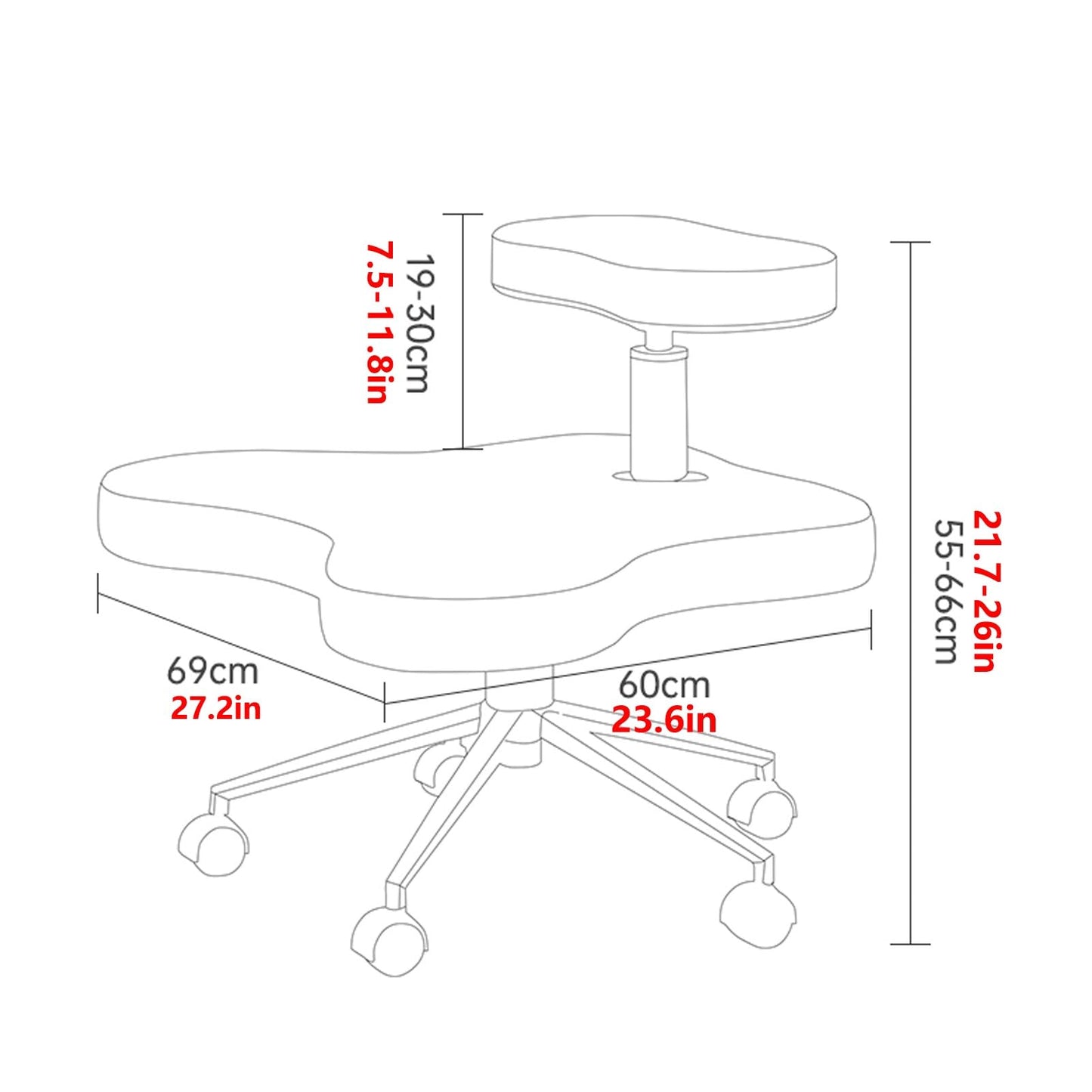 Office Chair Cross Legged Chair，Meditation Chair, Ergonomic Kneeling Chair, Cross-Legged Chair, Height-Adjustable Posture Corrective Chairr for Office and Home, Relieving Back and Neck Pain