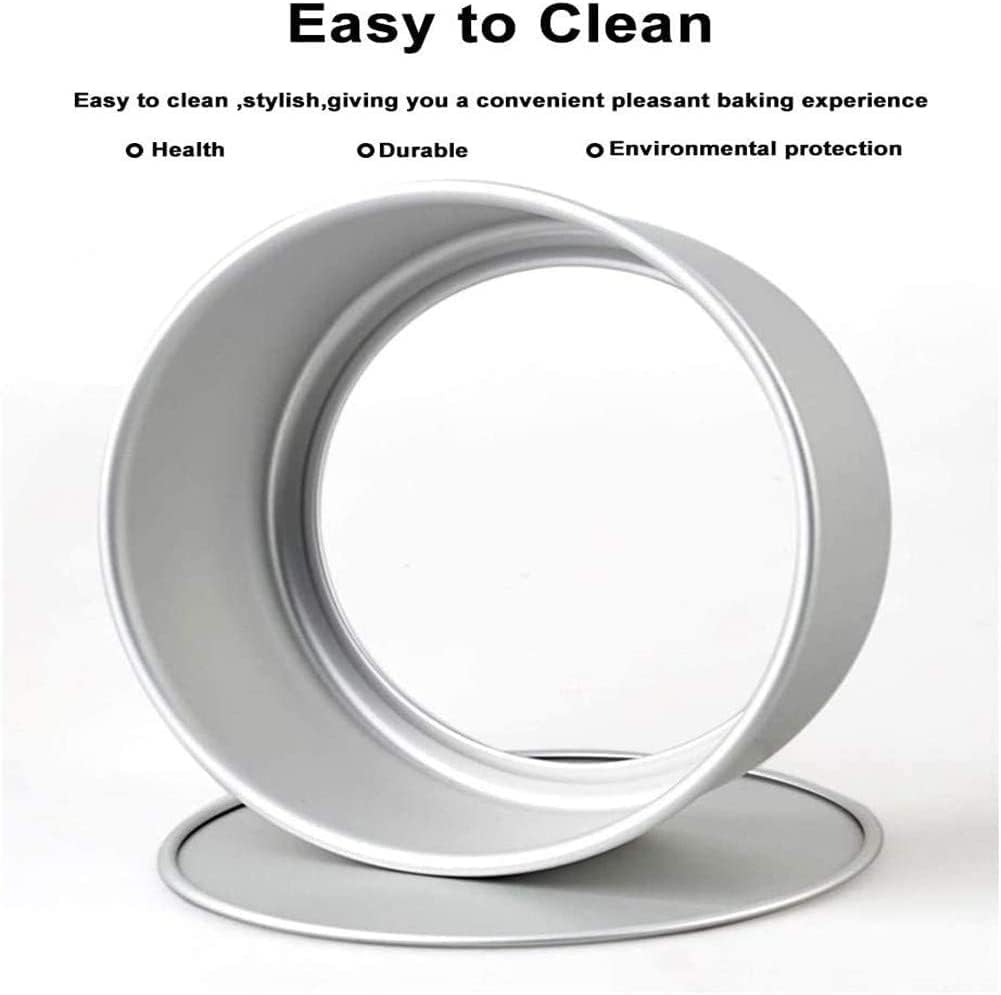 EXGOX 2 Pack 9-Inch Non-Stick Deep Aluminum Round Cake Pan with Removable Bottom for Wedding/Birthday/Christmas Baking