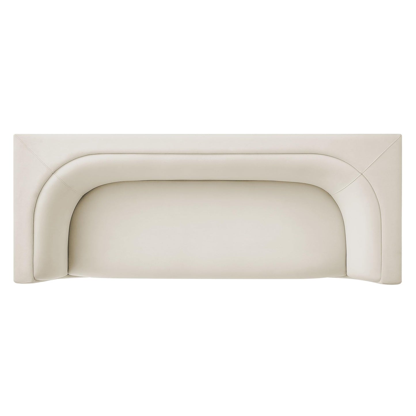 Modway Hilda 86 Inch Modern Curved Back Performance Velvet Sofa in Alabaster – Plush Upholstered 3-Seat Couch for Living Room, Apartment, Office