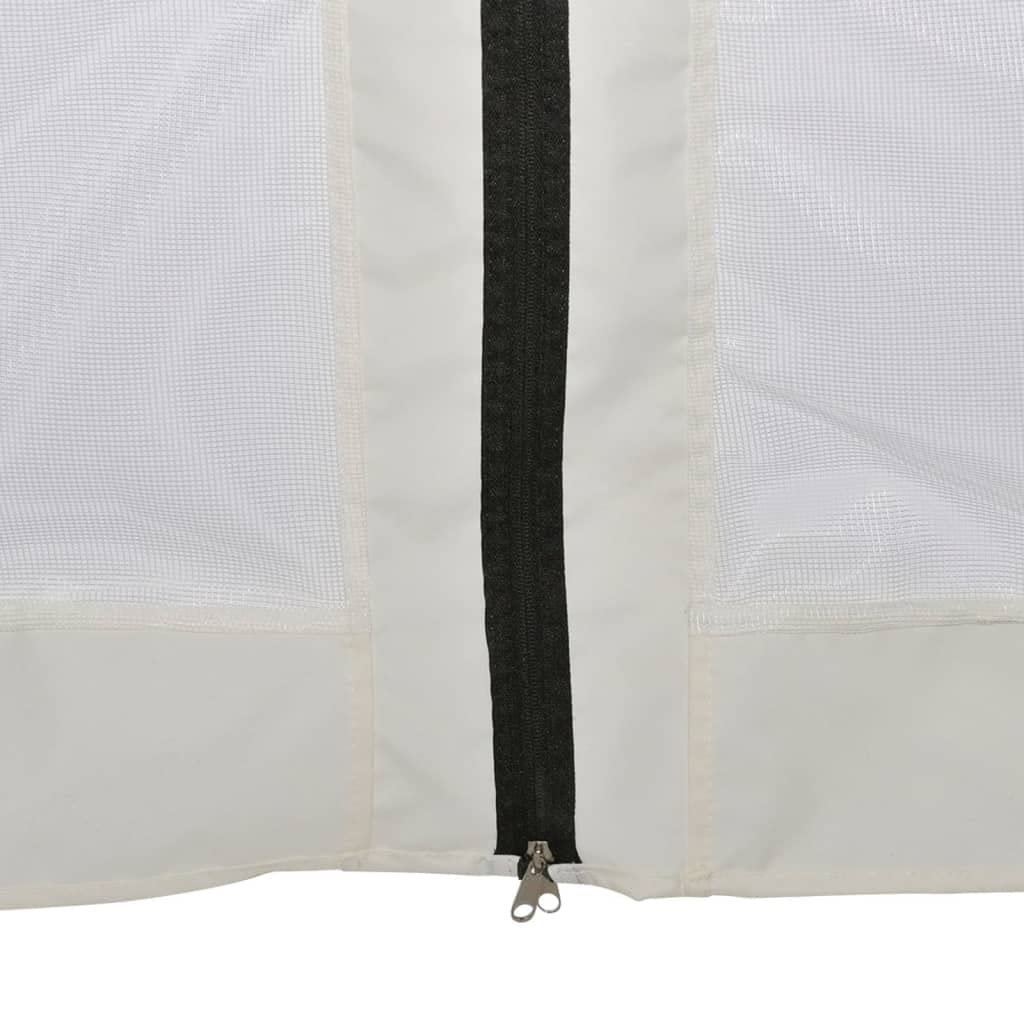 Hexagonal Gazebo Cream White, 11.8x11.8x9.2 ft Outdoor Canopy Tent with Mesh Sidewalls, Portable Pop Up Patio Shelter for Parties, Weddings, Backyard Events Outdoor Structures