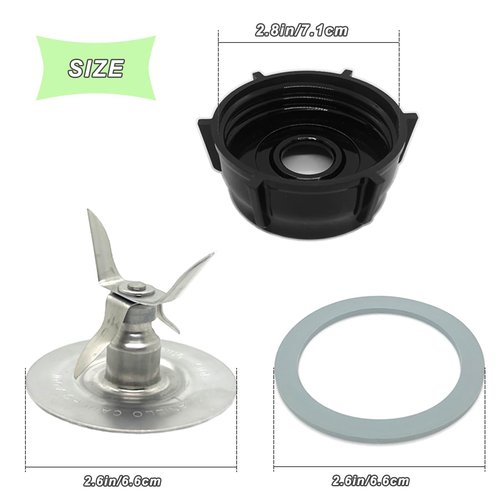 for Oster Blender Replacement Parts Blender Ice Crusher Blade with Jar Base Cap and Four Rubber O Ring Sealing Ring Gasket, Compatible with Oster Osterizer Blenders Accessories