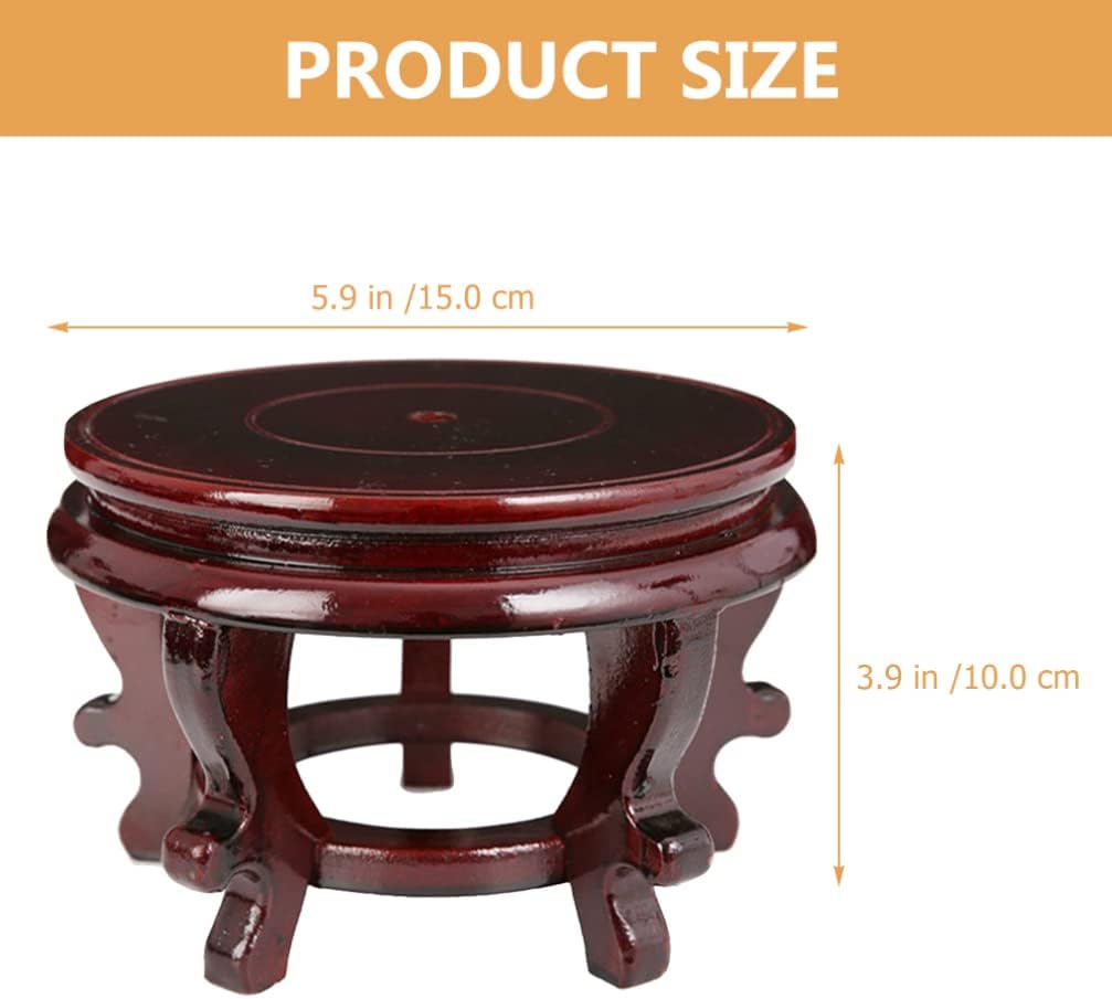 YARNOW Wooden Plant Stand, Rustic Flower Pot Base Holder Stool, Oriental Style Plant Saucer for Vase Display
