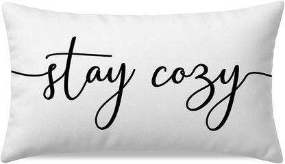 12x20 Inch Cozy PANDICORN Throw Pillow Cover White, Stay Decorative Lumbar Cushion Case for Couch Sofa Bed, Modern