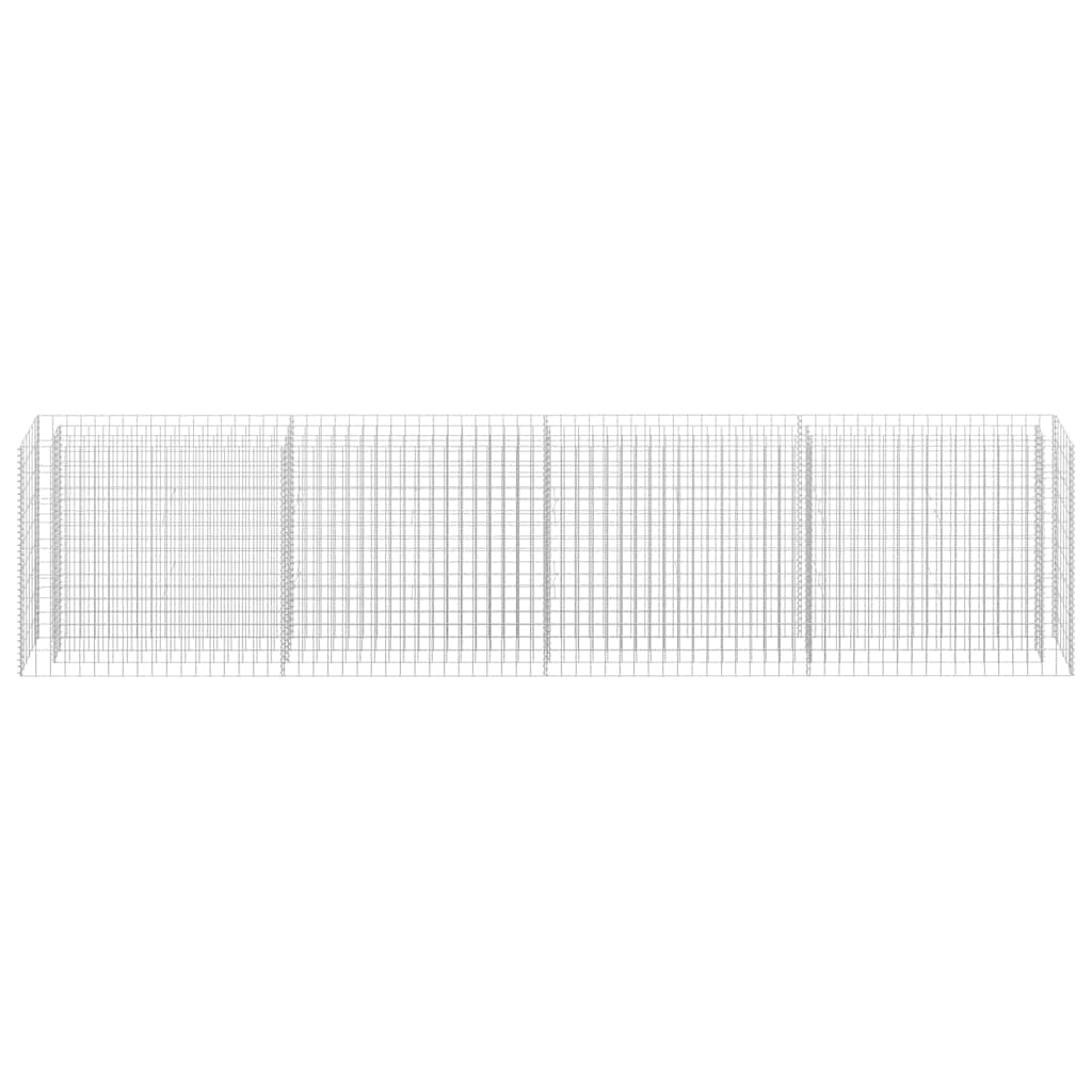 Foknhdi Galvanized Steel Raised Garden Bed 141.7x11.8x35.4 in Large Outdoor Planter Box Silver Modern Gabion Planter for Patio Yard Balcony