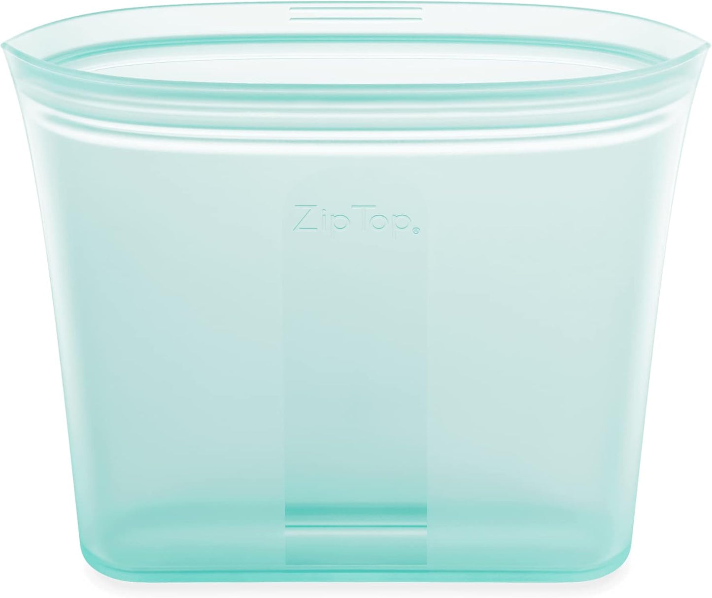 Zip Top Reusable Food Storage Bags | Silicone Meal Prep Container, Sandwich Bag [Teal] | Microwave, Dishwasher and