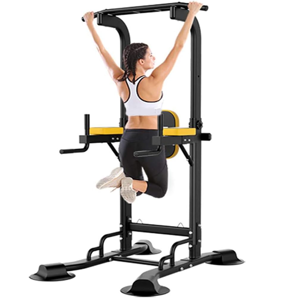 Power Tower Dip Station Adjustable Pull Up Bar, Push Up Workout Dip Stands Strength Training Equipment,for Home Gym 300Kg