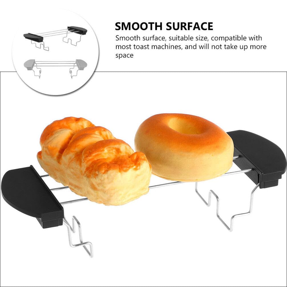 Kichvoe Toaster Warming Rack 2-Pack Stainless Steel Bread Slice Holder Sandwich Rack Universal Toast Machine Accessory Compact 10.23X3.62X0.78In Kitchen Use