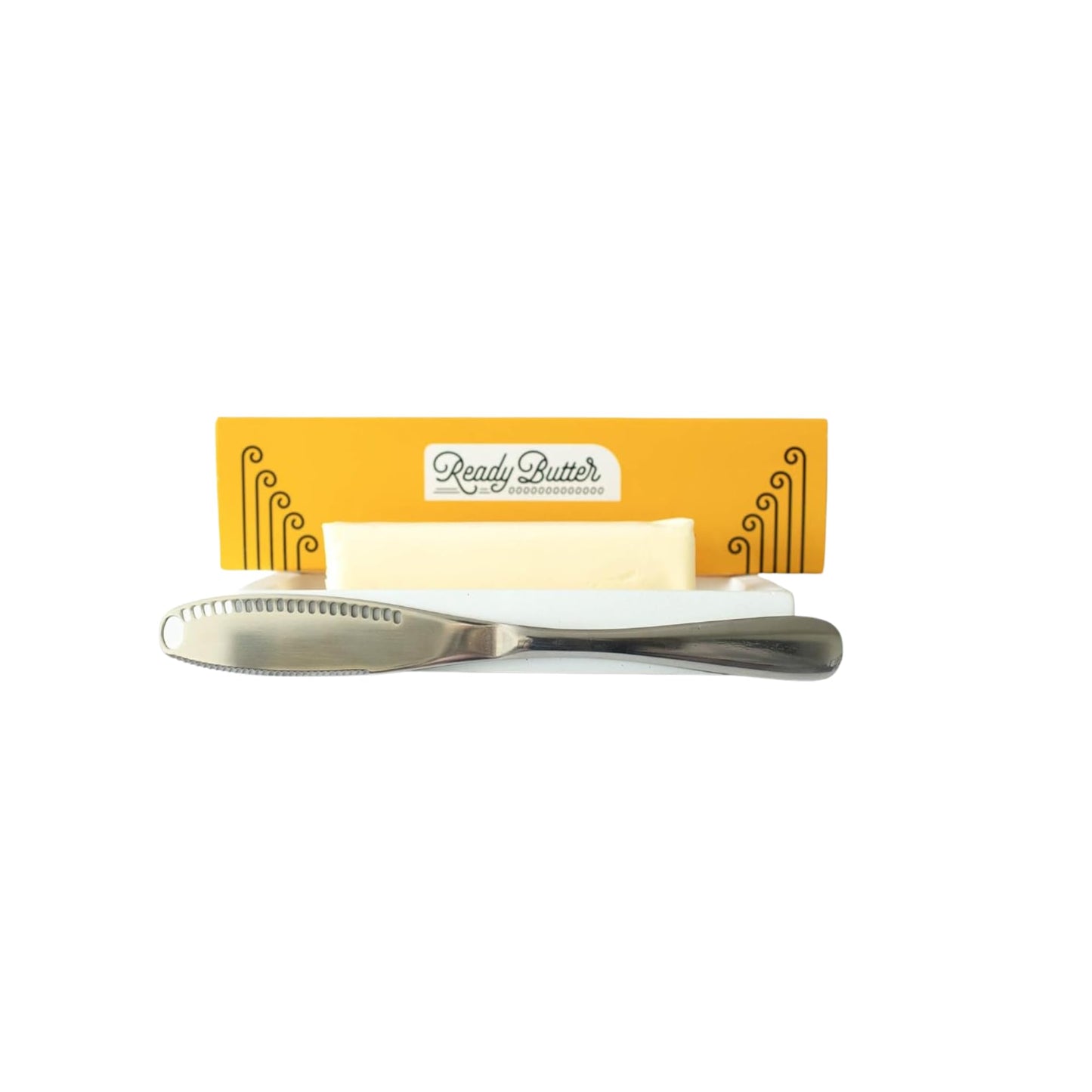Houseify Ready Butter 3-in-1 Knife, Stainless Steel Serrated with Holes in Blade - Cold Butter Spreader, Curler & Micro Grater, Dishwasher Safe