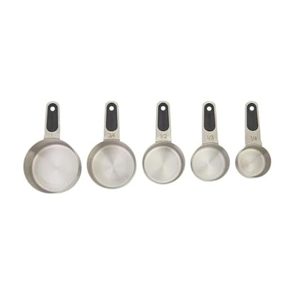 Farberware Professional Set of 5 Stainless Steel Measuring Cups, Precision and Ease in Every Scoop, Features Magnetic Handles for Easy Storage, Dishwasher Safe