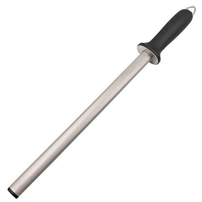 10 in. Diamond Carbon Steel Professional Knife Sharpener Rod | Kitchen, Home or Hunting | Master Chef, Hunter or Home Gourmet Blade Sharpening Rod or Stick