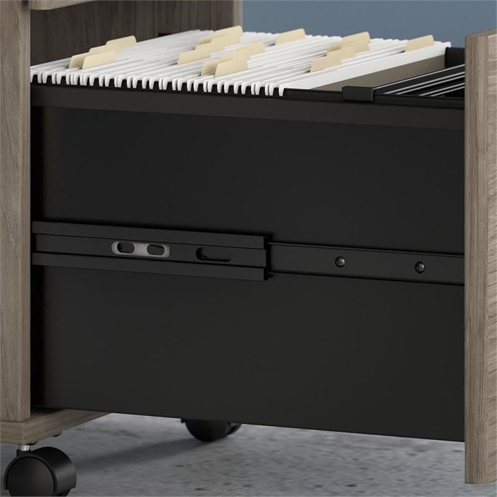 Bush Business Furniture Hybrid 2 Drawer Mobile File Cabinet in Modern Hickory - Assembled