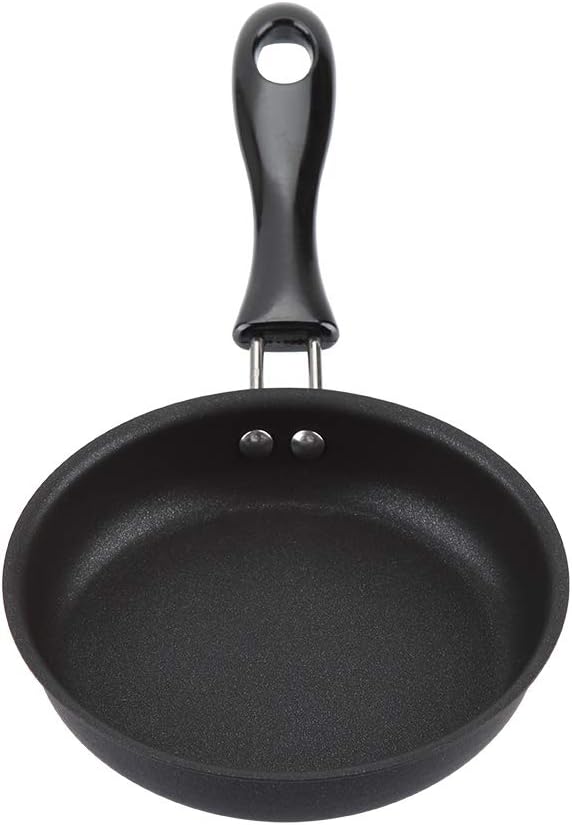 Zerodis Portable Mini Frying Pan, Nonstick Egg Pan for Breakfast Sandwich, Burger, Heat Resistant Cast Iron Skillet