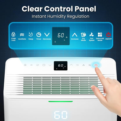 Skiennix 4500 Sq. Ft Dehumidifier - 80 Pint/Day Smart Humidity Control | Energy Efficient & Quiet for Home