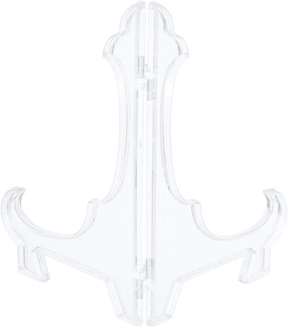 uxcell 6Pcs 7.1" Easel Plate Holder, Plastic Folding Display Stand for Decorative Plates, Clear for Picture Frame