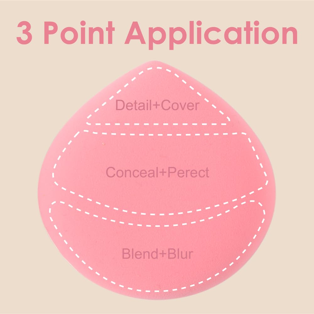 5Pcs Makeup Sponge For Foundation Concealer And Powder, Latex Free Blender Sponge For Natural And Easy Makeup Soft Long-lasting And Beginner-friendly, Green, Medium
