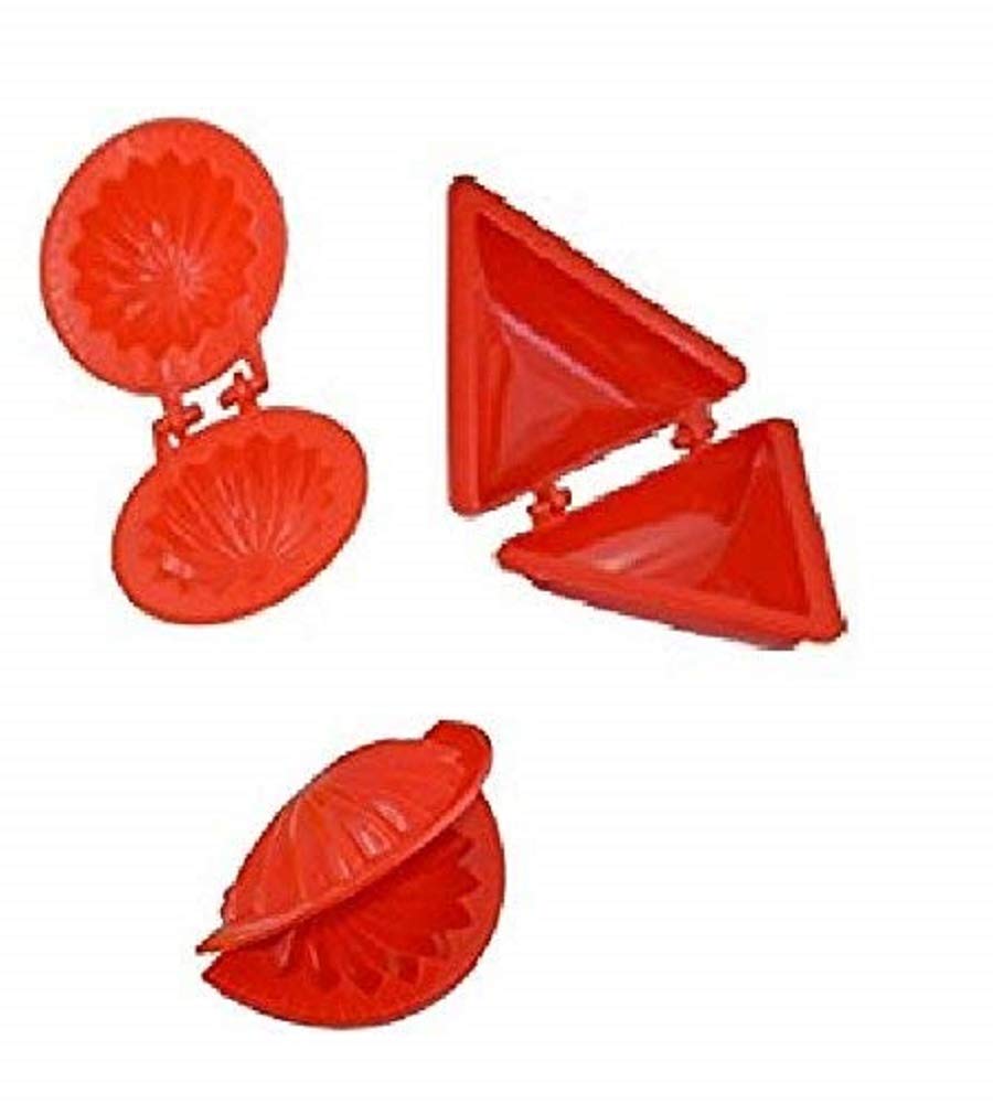 Garden Of Arts Dough Press Dumpling Samosa Modak Gujiya Pie Mould Maker Set of 3