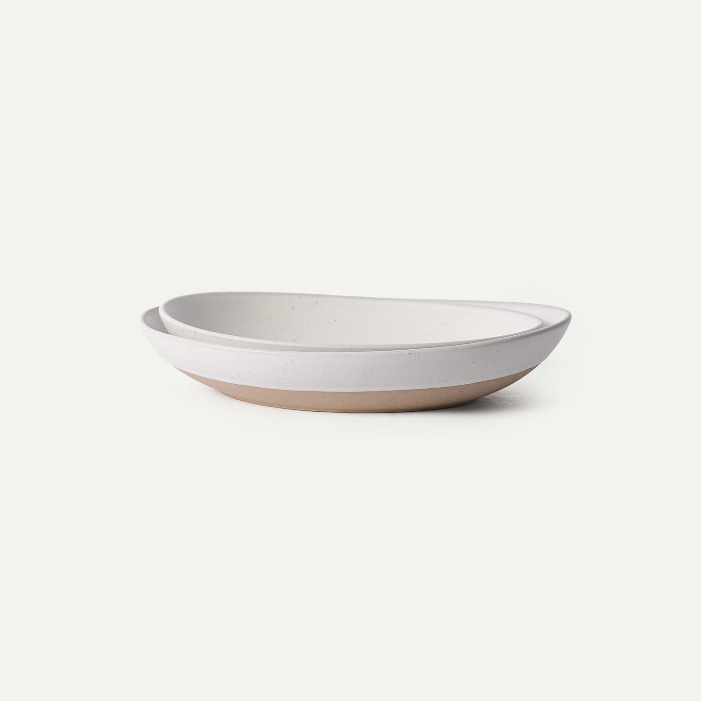 MORA Jumbo and Large Serving Dishes Set of 2, 13 inch and 12 inch Ceramic Pottery Oval Platters - Microwave, Oven and Dishwasher Safe - Oat