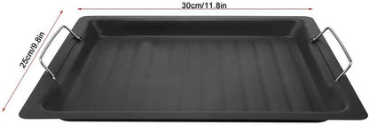 BBQ Frying Pan, Stainless Steel Non-Sticky Barbecue Pan, Frying Pot for Grilling, Picnics, Outdoor Activities