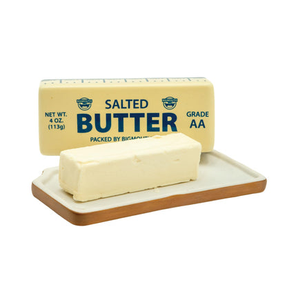 Novelty Butter Dish, Ceramic Butter Stick-Shaped Lid, Holds 1 Stick, Funny Eclectic Kitchen Decor