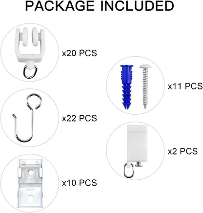 KXLife Accessories Kit for Flexible Ceiling Curtain Track, Bendable Hardware Set